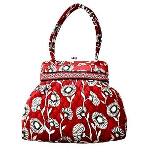 Vera Bradley Alice Deco Daisy (retired) Kiss Clasp Lock Quilted Bag 11 X…